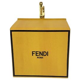 Fendi Leather Key Holder Box Key Charm Yellow