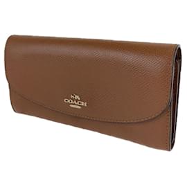 COACH Leather Long Wallet Brown