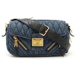 Miu Miu-Bolsa de Ombro Matelassé Miu Miu-Azul