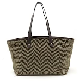 Hermès-Hermes Cabas Chennai MM Tote Bag-Beige,Dark brown