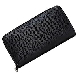 Louis Vuitton-Louis Vuitton Black Noir Epi Leather Long Wallet-Black