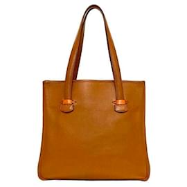 Hermès-Bolsa tote de couro marrom Hermes-Marrom