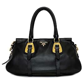 Prada-Bolsa tote de couro preto Prada-Preto