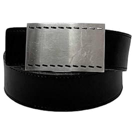 Hermès-Hermes Square Buckle Belt-Black,Camel