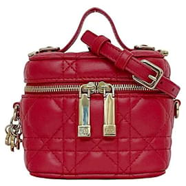 Christian Dior-Christian Dior Red Lambskin Shoulder Bag-Red