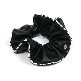 Hermès-Hermes Black Silk Scrunchie-Black