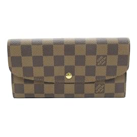 Louis Vuitton-Louis Vuitton Portefeuille Emily Bi-fold Long Wallet-Brown,Damier ebene