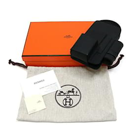 Hermès-Hermes Black Epsom Leather Card Case-Black