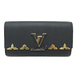 Louis Vuitton-Louis Vuitton Portefeuille Capucines Bi-fold Wallet-Black