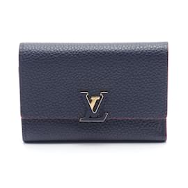 Louis Vuitton-Louis Vuitton Portefeuille Capucines Compact Wallet-Red,Navy blue