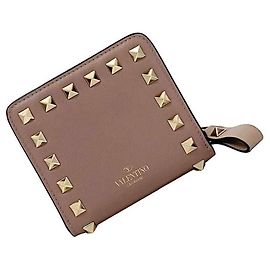 Billetera bi-fold Valentino Garavani Beige