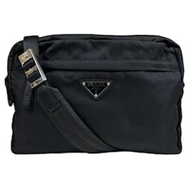 Prada-Bolsa de ombro em nylon Prada preta-Preto