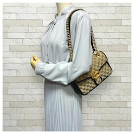 Gucci-Gucci GG Marmont Shoulder Bag-Black,Beige