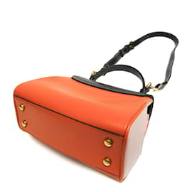 Tod's-Bolsa de couro feminina Tod's T Timeless-Preto,Bege,Laranja