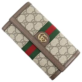 Gucci-Carteira longa continental Gucci Ophidia GG-Marrom