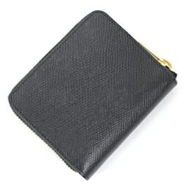 Céline-Celine Black Leather Bi-Fold Wallet-Black