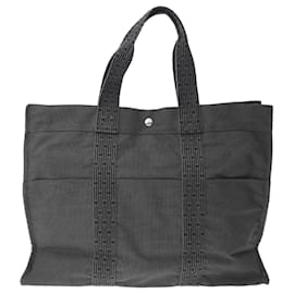 Hermès-Hermes Air Line GM Grey Unisex Canvas Tote Bag-Brown