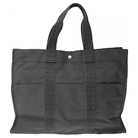 Hermès-Hermes Air Line GM Grey Unisex Canvas Tote Bag-Brown