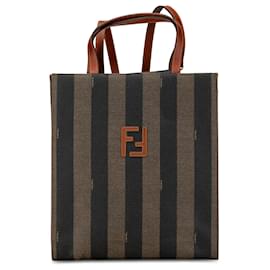 Fendi-Fendi Brown Pequin Convertible Backpack-Brown