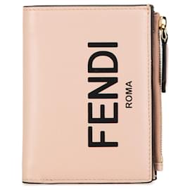Fendi-Fendi Pink Leather Bifold Wallet-Pink