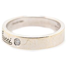 Gucci-Gucci Silver 18K White Gold Diamond Icon Ring-Silvery