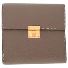 Hermès-Hermes Click 12 Bi-Fold Wallet in Etoupe Gray-Taupe