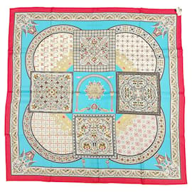 Hermès-Hermes Carré 90 CIELS BYZANTINS Silk Scarf-Beige,Turquoise