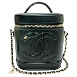 Chanel-Bolsa de ombro em couro Chanel Vanity AS0323-Preto