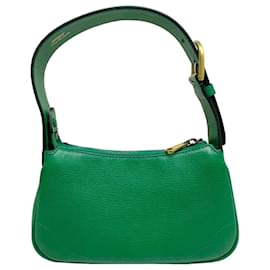 Gucci-Gucci Green Leather Shoulder Bag-Green