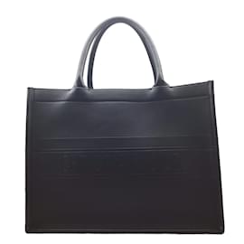 Christian Dior-Christian Dior Book Tote Medium Leather Black Bag-Black