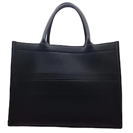 Christian Dior-Christian Dior Book Tote Medium Leather Black Bag-Black