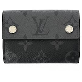 Louis Vuitton-Louis Vuitton Monogram Eclipse Discovery Compact Wallet-Brown,Black