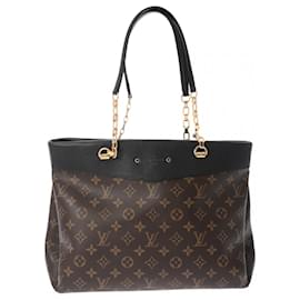 Louis Vuitton-Louis Vuitton Monogram Pallas Shopper Tote Bag-Black