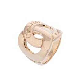 Céline-Celine Logo Band Ring in Yellow Gold-Yellow