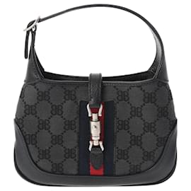 Gucci-Colaboração Gucci Balenciaga O Projeto Hacker Bolsa Mini de Ombro Jackie-Preto