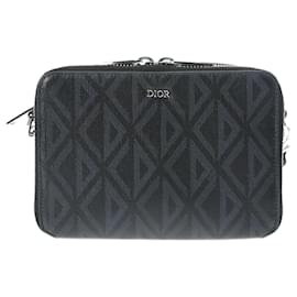 Christian Dior-Bolsa de ombro em couro de bezerro Christian Dior-Preto,Azul marinho