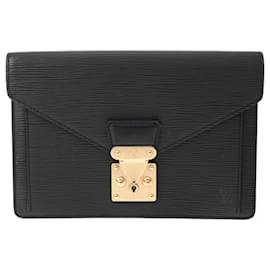 Louis Vuitton-Louis Vuitton Epi Serie Dragonne Clutch Bag Noir-Black