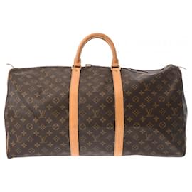 Louis Vuitton-Louis Vuitton Monogram Keepall 55 Boston Bag-Brown