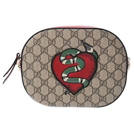 Gucci-Gucci GG Supreme Chain Shoulder Bag-Red,Grey