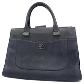 Chanel-Chanel Black Leather Tote Bag-Black