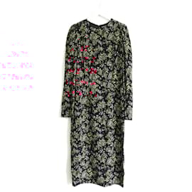 Dolce & Gabbana-Dolce & Gabbana Wild Rose Print Sheath Dress-Black,Pink