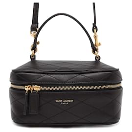 Yves Saint Laurent-Yves Saint Laurent Black Leather Shoulder Bag-Black