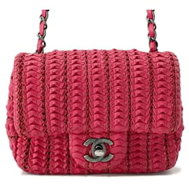 Chanel-Chanel Red Leather Chain Shoulder Bag-Red