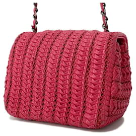 Chanel-Chanel Red Leather Chain Shoulder Bag-Red