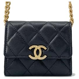 Chanel-Chanel Black Caviar Leather Card Case-Black