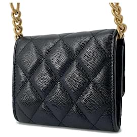 Chanel-Porta-cartões em couro caviar preto Chanel-Preto