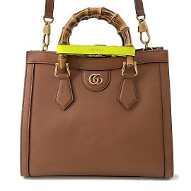 Borsa Tote Gucci Diana Small Bamboo Handle Marrone