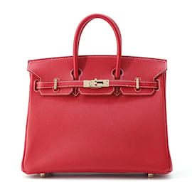 Hermès-Sac à main Hermes Birkin 25 en Rouge Casaque-Rouge