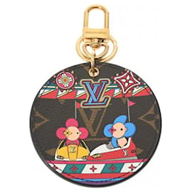 Louis Vuitton-Llavero de lona Monogram Louis Vuitton-Castaño