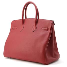 Hermès-Sac à main Hermes Birkin 35 en Rouge Casaque-Rouge